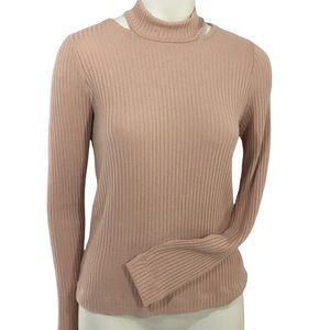Splendid blush mock neck sweater NWT